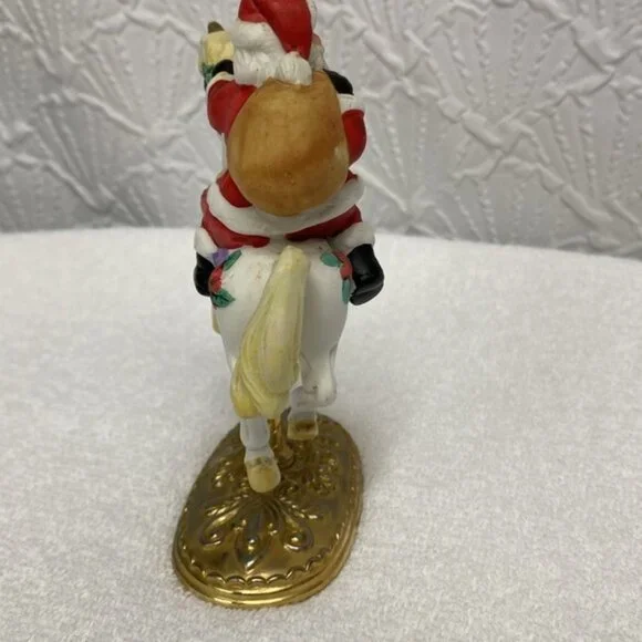Vintage Scarborough Fair Santa Clause on a unicorn carousel with jewel accents - Picture 9 of 10